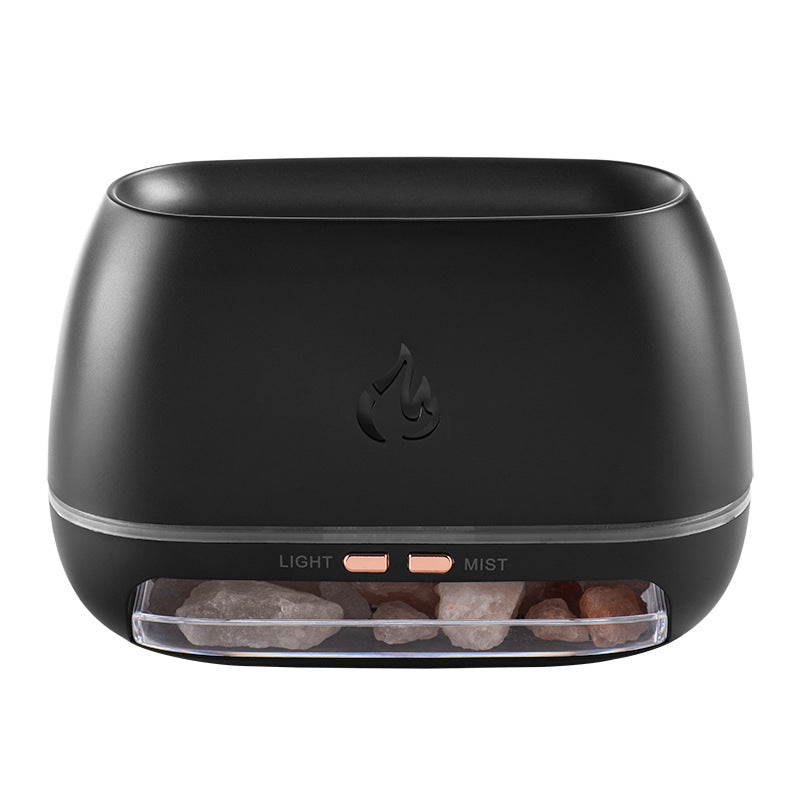 Wood Grain Aromatherapy Diffuser with Simulated Flame Effect