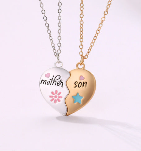 Mother-Daughter Magnetic Heart Necklace Set