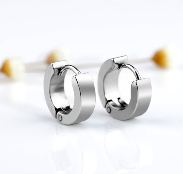 SI ME Punk Black Hoop Earrings Unisex Jewellery