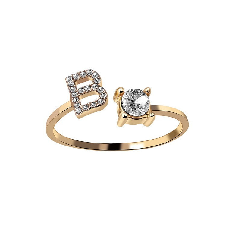 Adjustable Initial Ring β Elegant Women's Jewellery