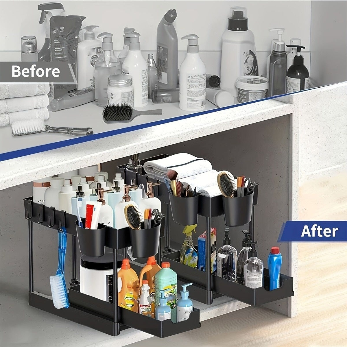 Pull-Out Table Storage Rack - Easy to Clean and Disassemble