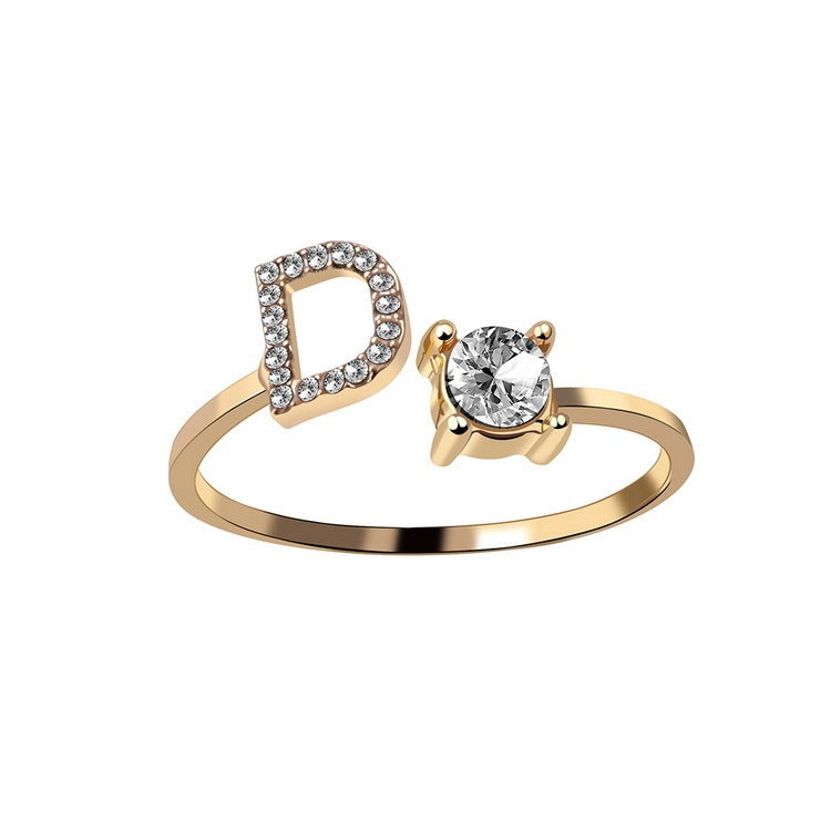 Adjustable Initial Ring – Elegant Women's Jewellery