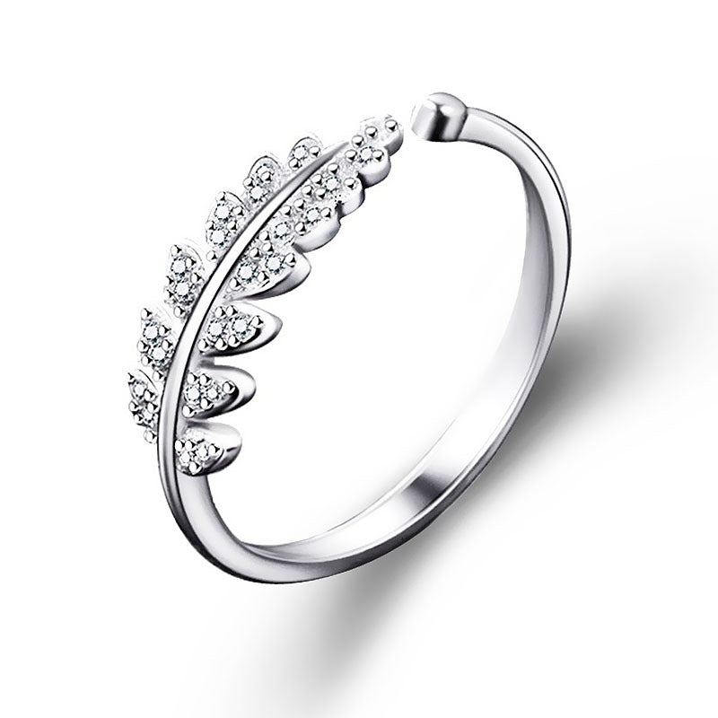 Simple Leaf Design Flower Ring - Women's Wedding Jewellery