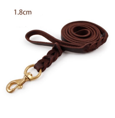 Leather Dog Leash for Large Dogs - Training Rope for Golden Retrievers