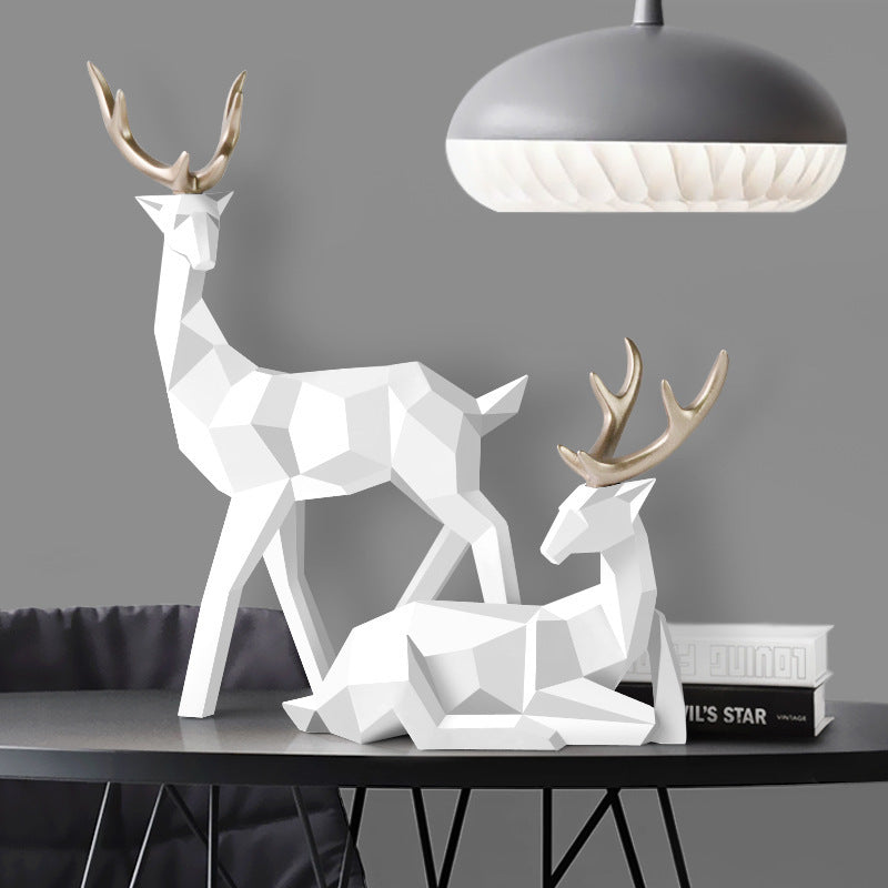 Modern Resin Deer Sculpture - Home Decor Ornament