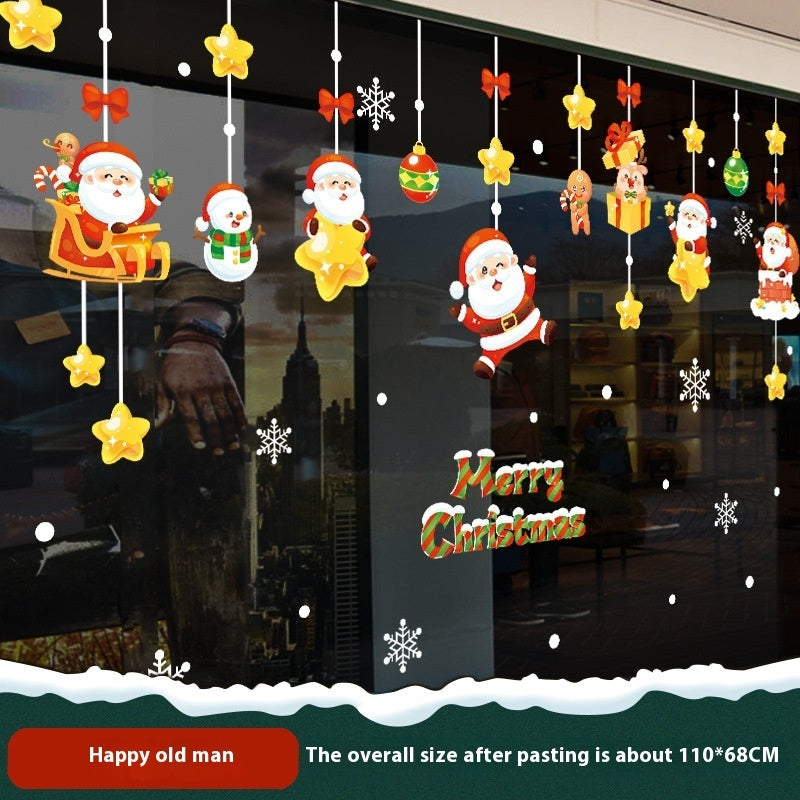 Christmas Decorations Static Sticker Santa Claus Window Sticker