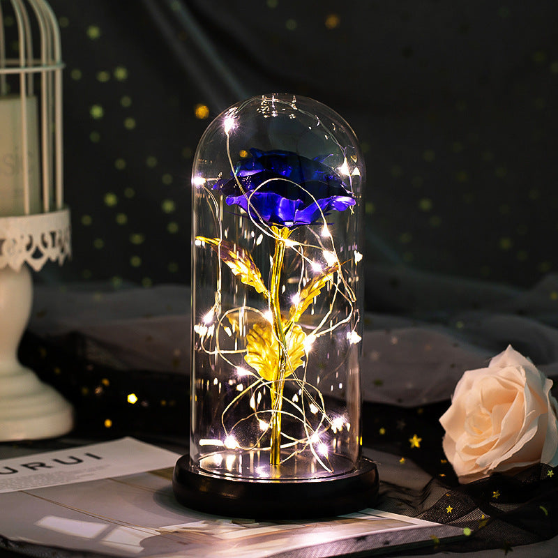 Enchanted Forever Rose Flower in Glass with LED Lights