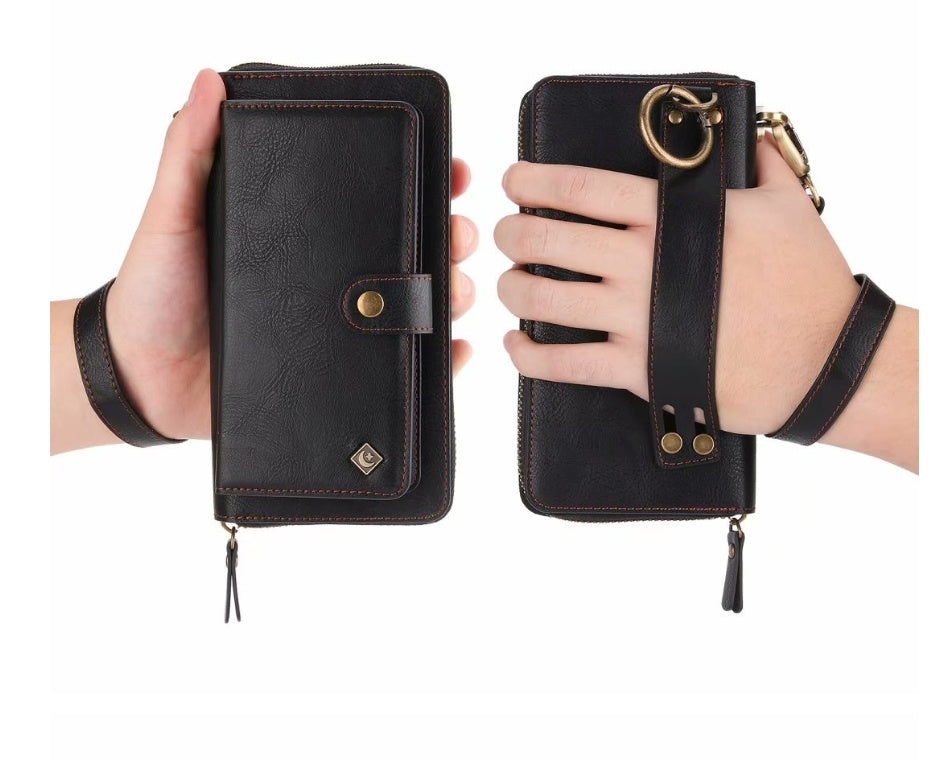 Multi-Function Zipper Wallet Phone Case with Car Mount Feature