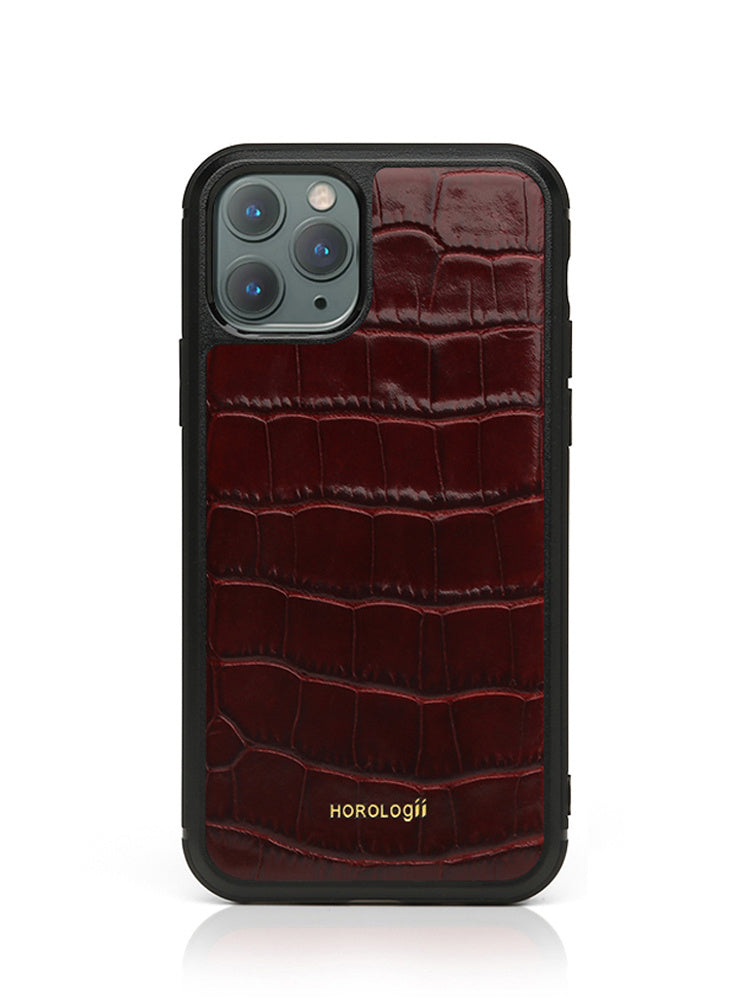 Alligator Grain Leather Case for iPhone - Compatible with Apple