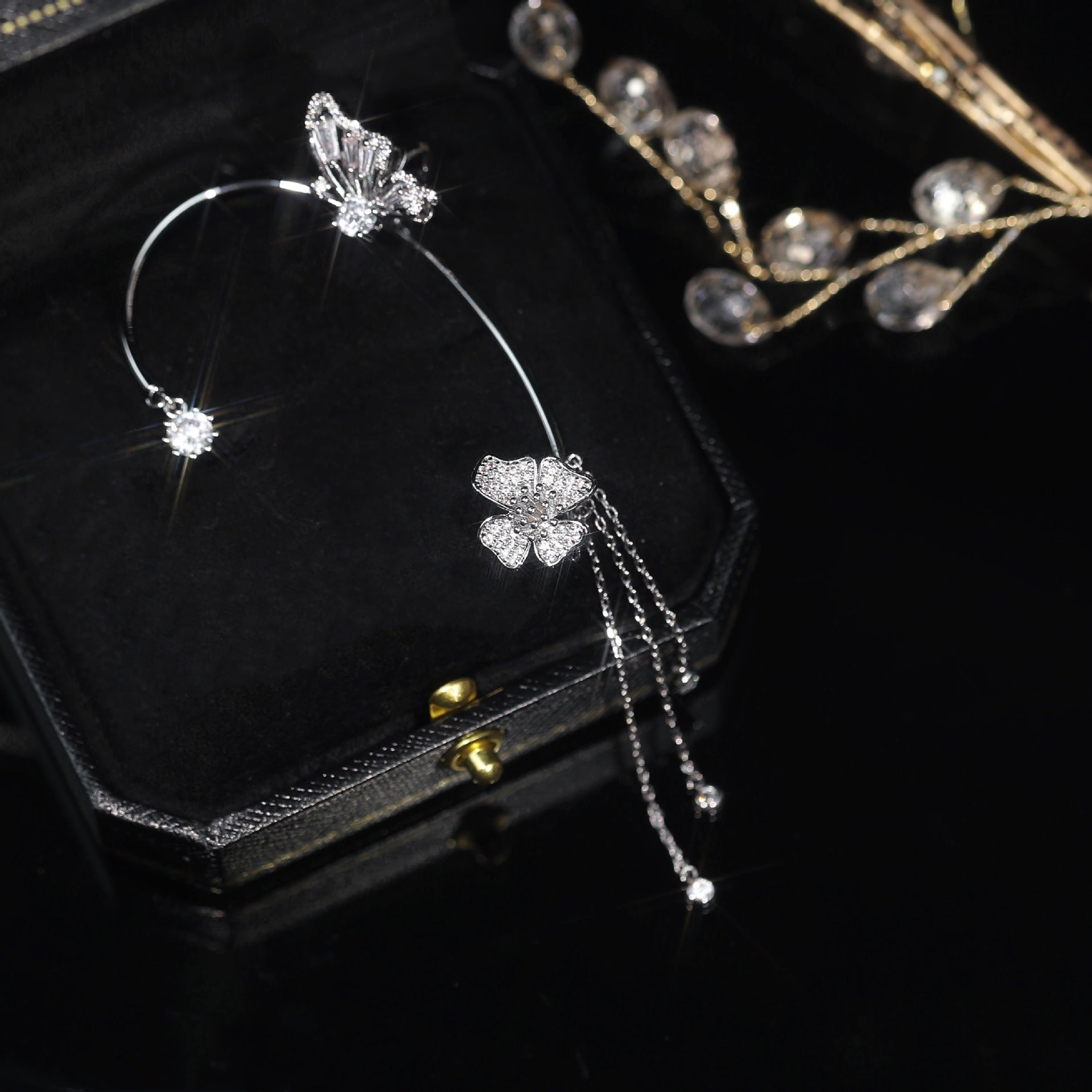 Butterfly Tassel Ear Clip Earrings