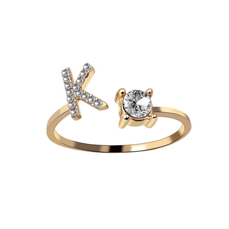 Adjustable Initial Ring – Elegant Women's Jewellery