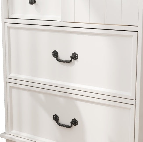 51'' Farmhouse Drawer Chest with Sliding Door & 5 Drawers