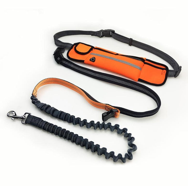 Hands-Free Dog Leash – Adjustable Waist Belt with Shock-Absorbing Bungee