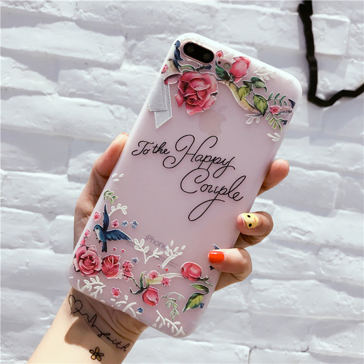 Painted embossed phone case