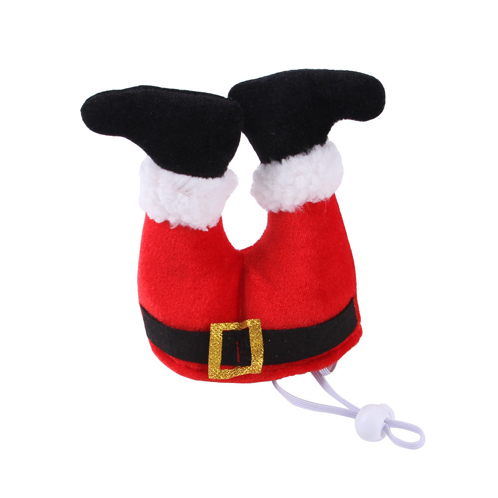 Pet Christmas Fleece Hat – Festive Outfit for Small Dogs