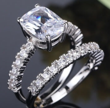 Double Stack-able Ring Set - 2PCs Wedding & Party Jewellery