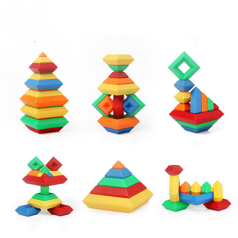 Kids Rainbow Wooden Jenga – Montessori Educational Toy