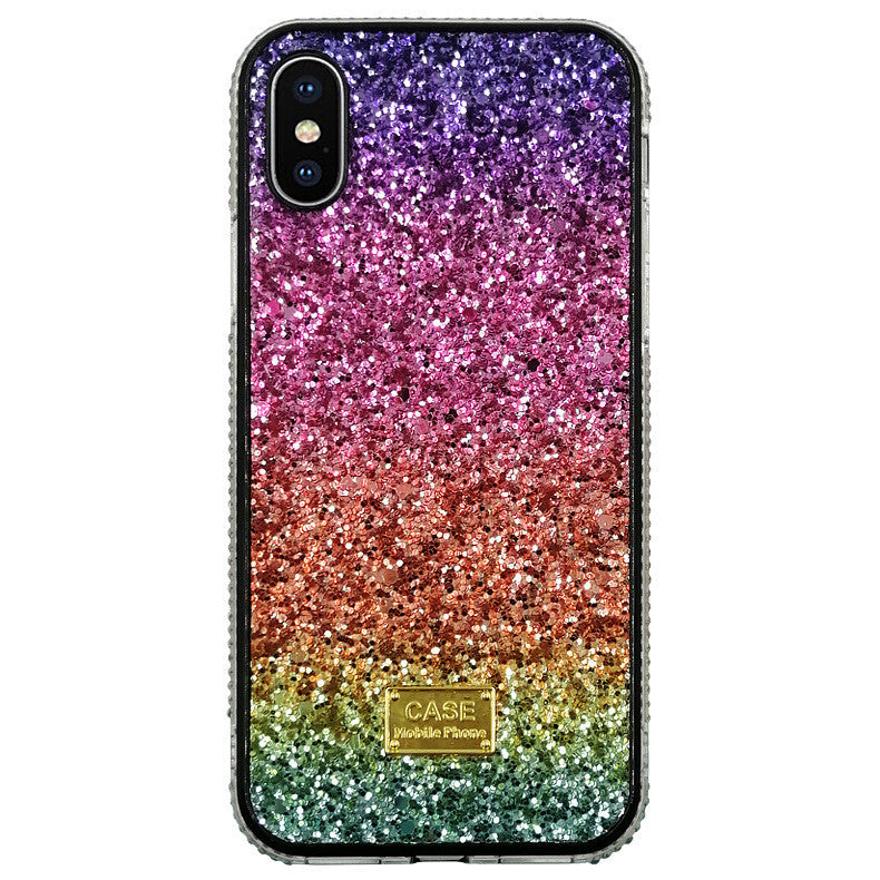 Rainbow Leather Diamond Phone Case