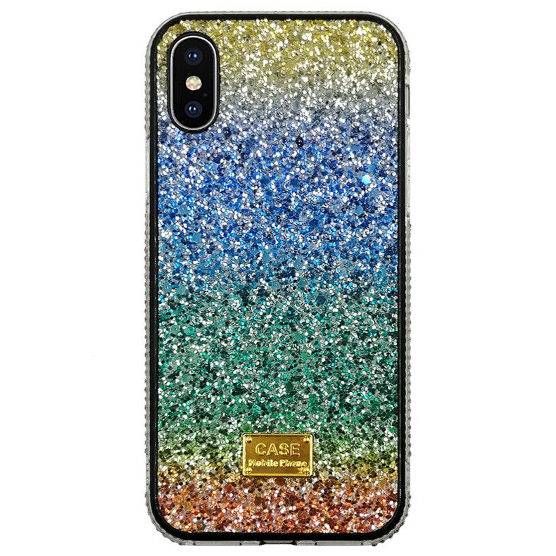 Rainbow Leather Diamond Phone Case