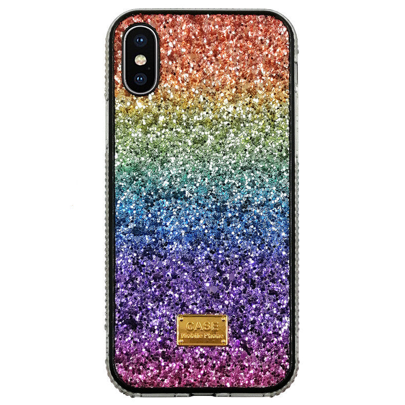 Rainbow Leather Diamond Phone Case