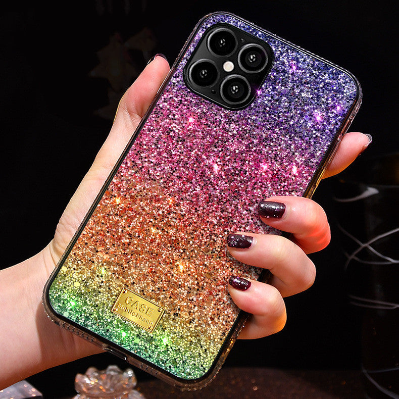 Rainbow Leather Diamond Phone Case
