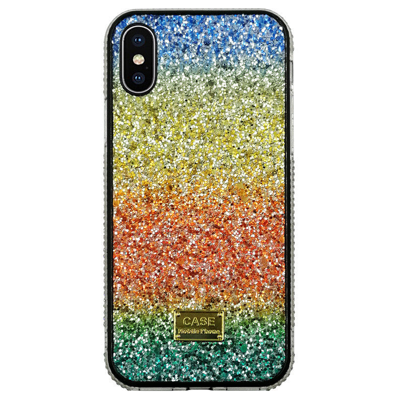 Rainbow Leather Diamond Phone Case