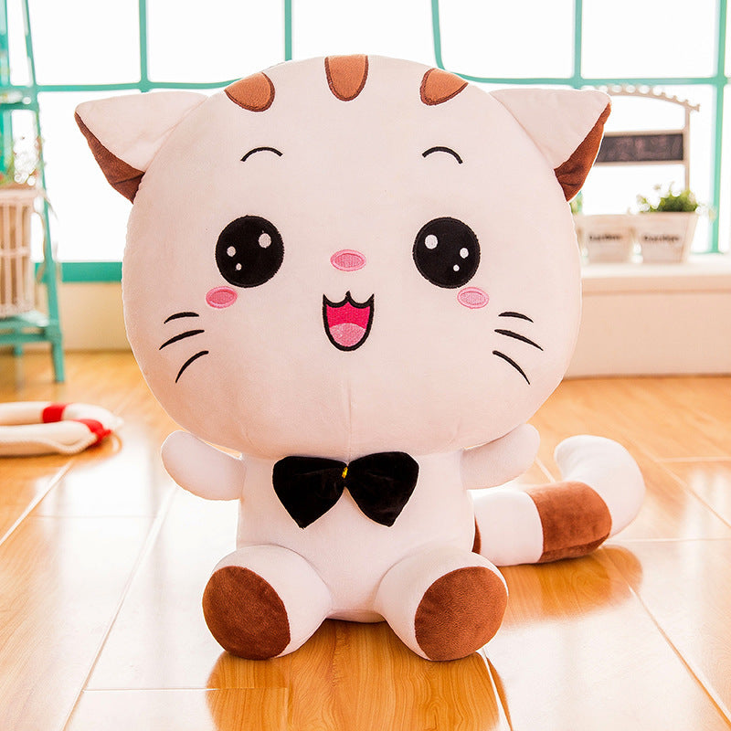 Cute Big Face Cat Doll Plush Toy Lucky Cat Big Tail Doll