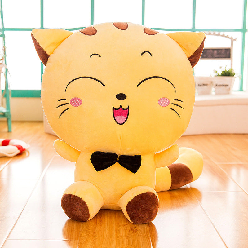 Cute Big Face Cat Doll Plush Toy Lucky Cat Big Tail Doll