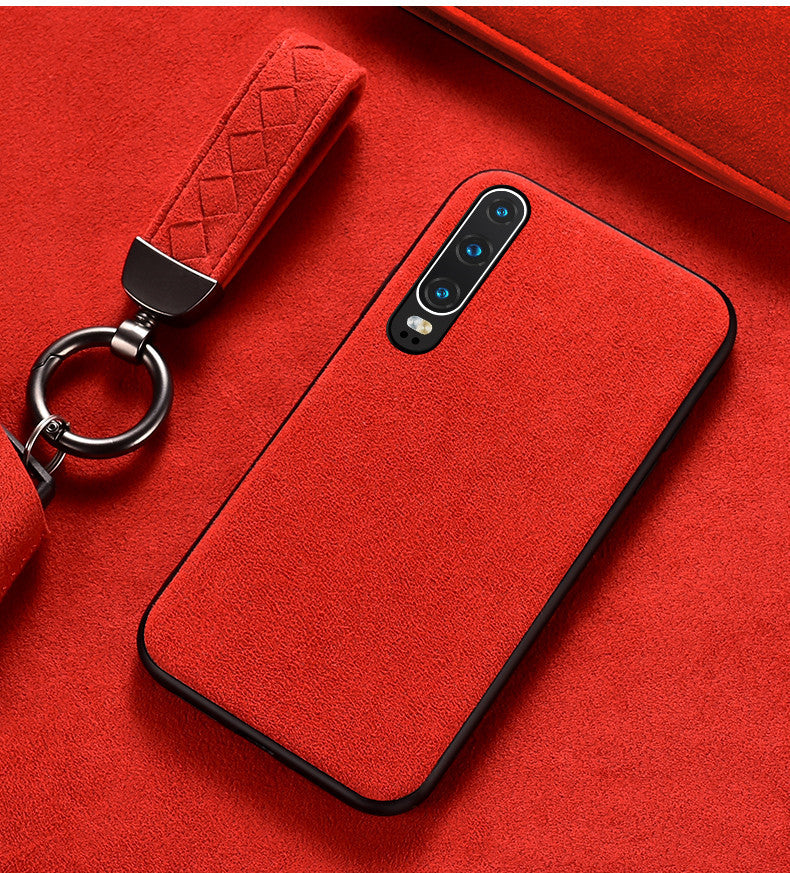 Luxury Suede Phone Case with Keychain – For Huawei P20/P30 Series