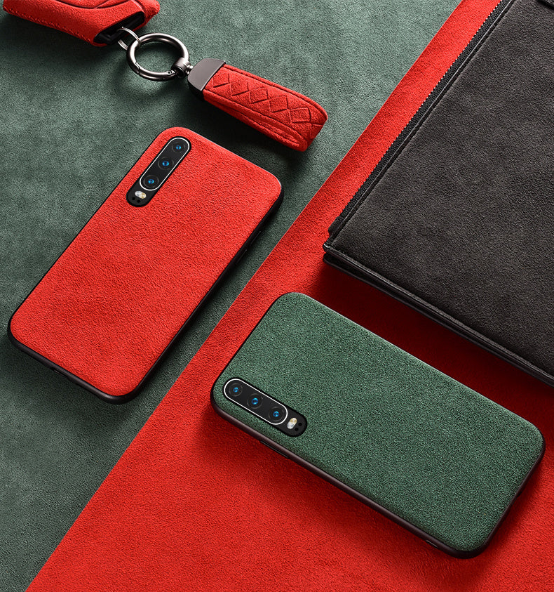 Luxury Suede Phone Case with Keychain – For Huawei P20/P30 Series