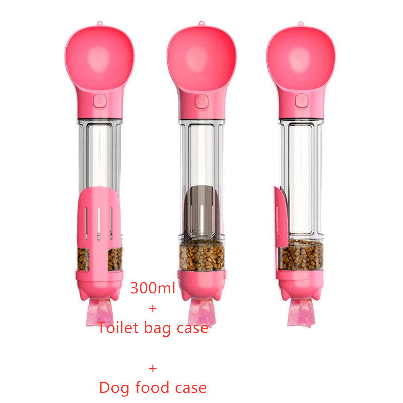 3-in-1 Pet Water Bottle – Dispenser, Bowl & Waste Bag Holder