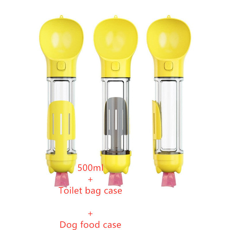 3-in-1 Pet Water Bottle – Dispenser, Bowl & Waste Bag Holder