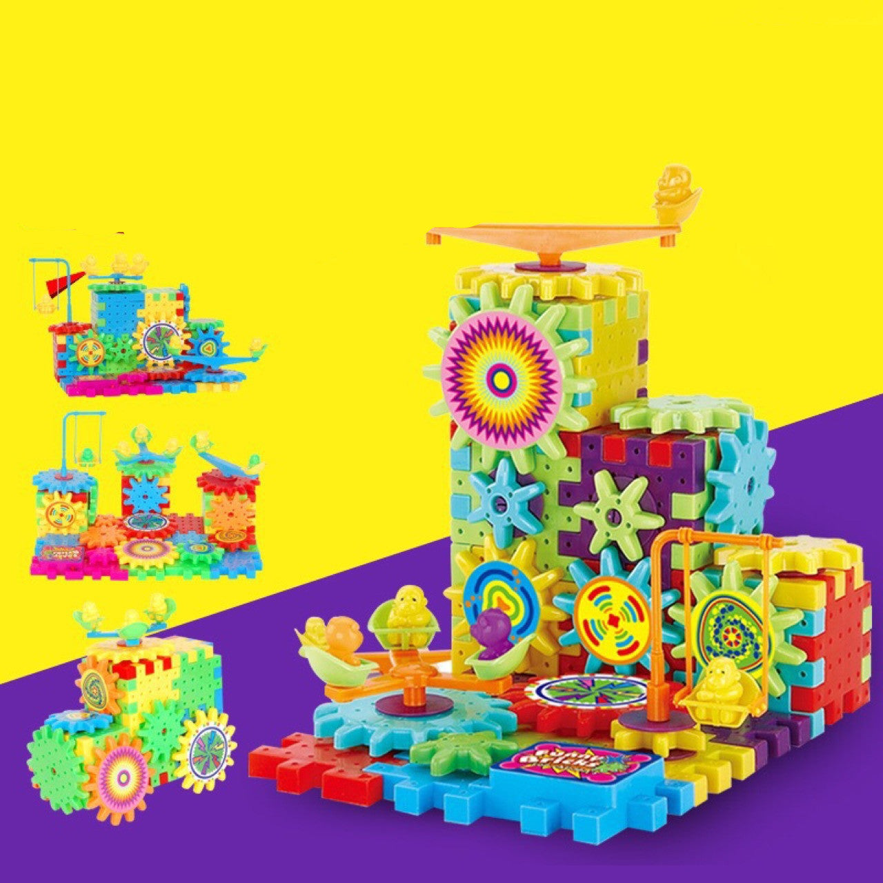 Electric Gears 3D Building Kit – Educational Brick Blocks for Kids