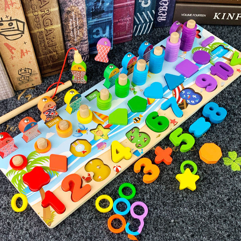 3D Wooden Arithmetic & Matching Blocks – Montessori Educational Toy