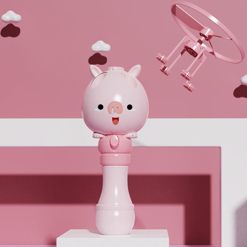 Bamboo Dragonfly Bubble Stick – Rotating Flying Bubble Toy for Kids