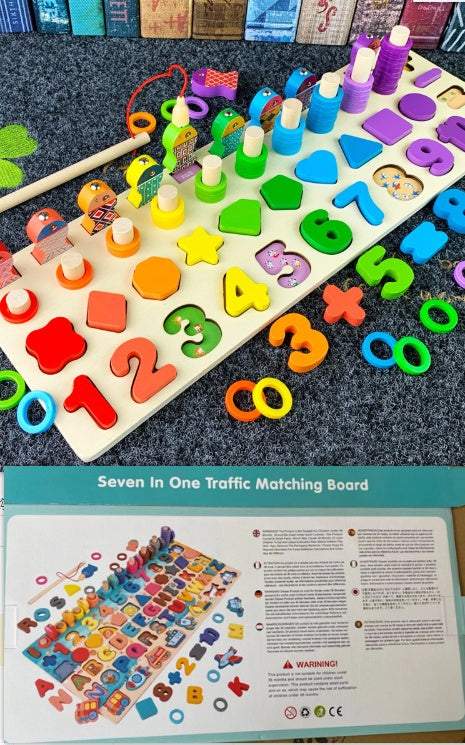 3D Wooden Arithmetic & Matching Blocks – Montessori Educational Toy