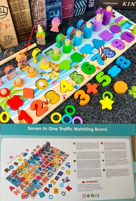 3D Wooden Arithmetic & Matching Blocks – Montessori Educational Toy