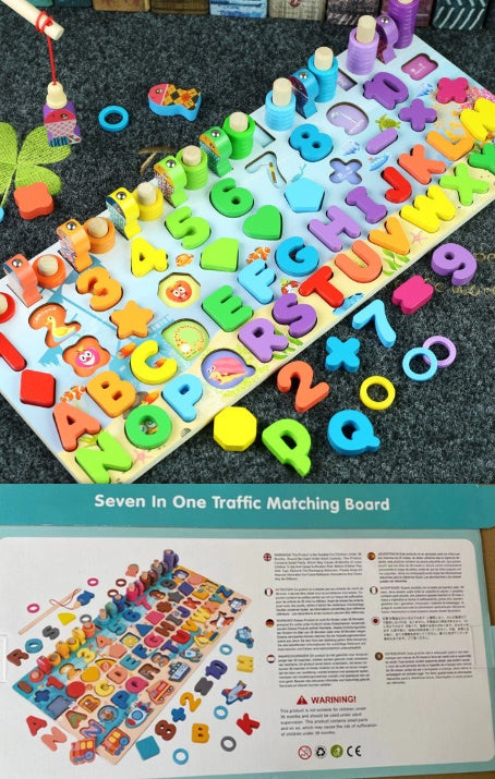 3D Wooden Arithmetic & Matching Blocks – Montessori Educational Toy