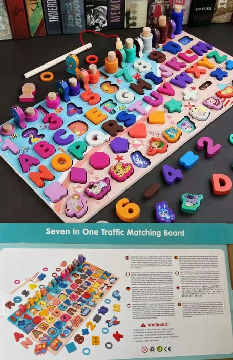 3D Wooden Arithmetic & Matching Blocks – Montessori Educational Toy