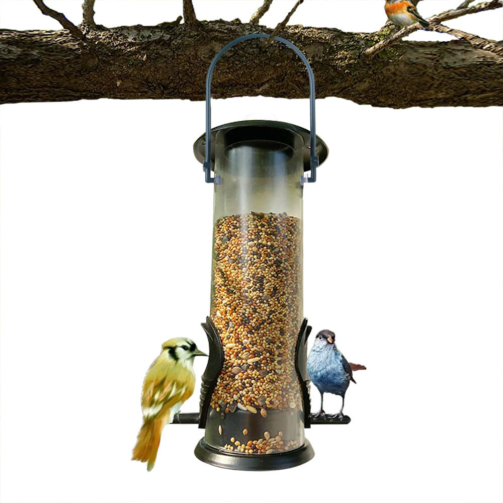 Pet Bird Feeder – Hanging Plastic Food Dispenser for Outdoor Garden