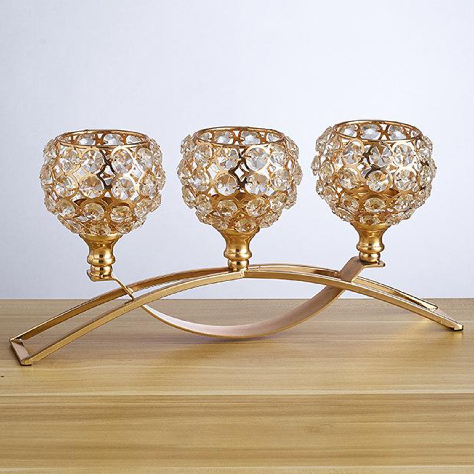 Crystal Geometric Wrought Iron Candle Holder