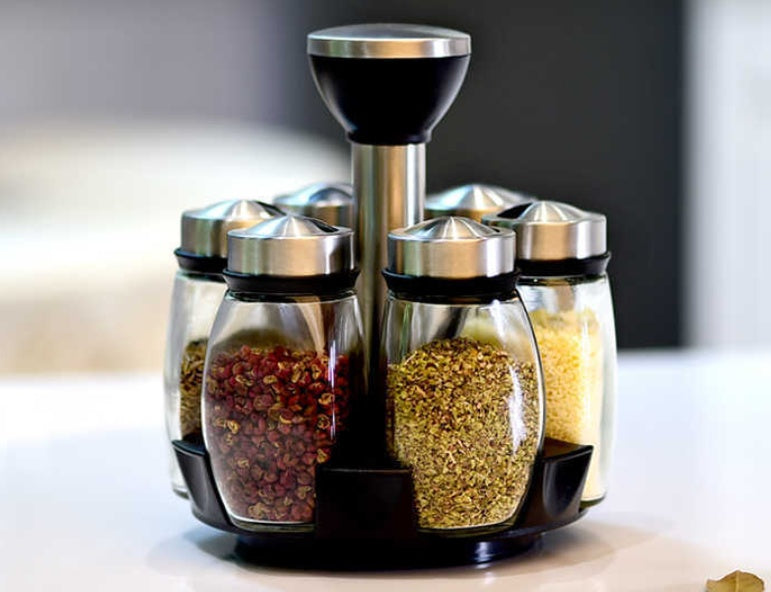 Seasoning Box Set with Screw Cap Jars - Kitchen Storage