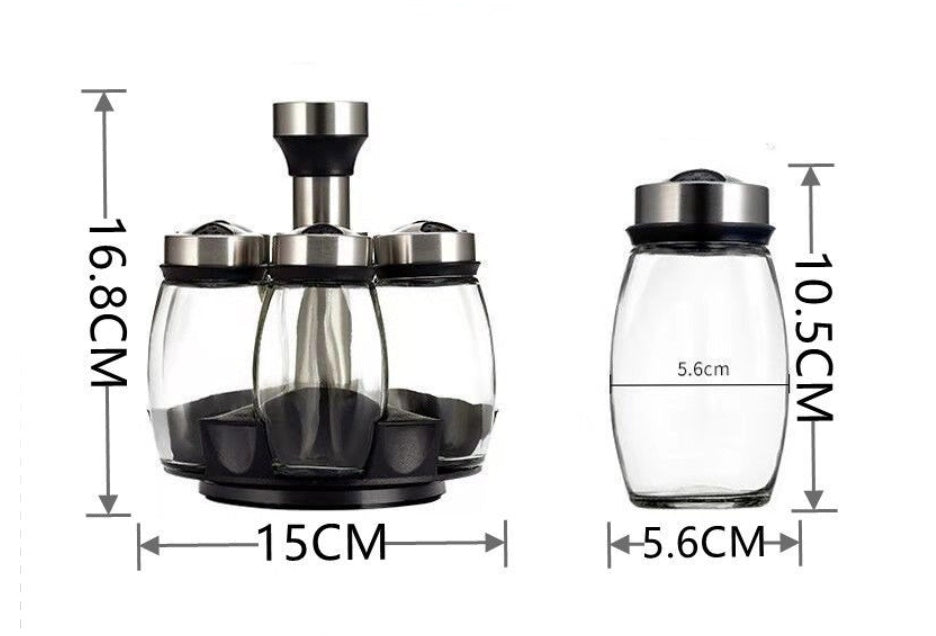 Seasoning Box Set with Screw Cap Jars - Kitchen Storage