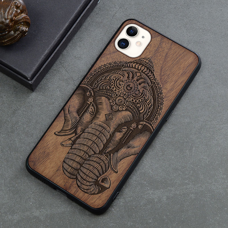 Retro Wooden iPhone Case – Anti-Fall Protective Cover 4o