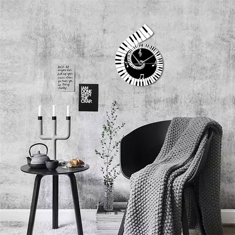 Musical Note Piano Wall Clock
