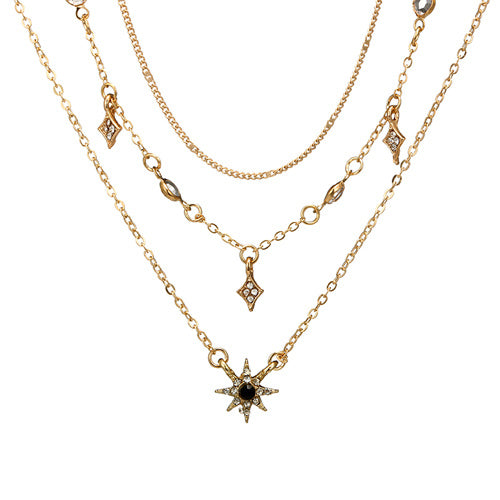 Multi-layer star pendant handmade alloy necklace