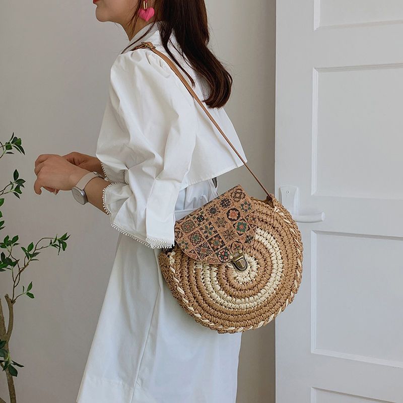 Shoulder Straw-weaved Crossbody Beach Bag