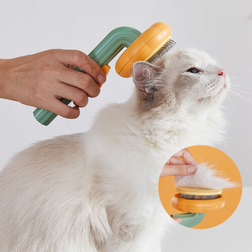 Pet Pumpkin Brush – Self-Cleaning Slicker for Dogs, Cats, and Rabbits