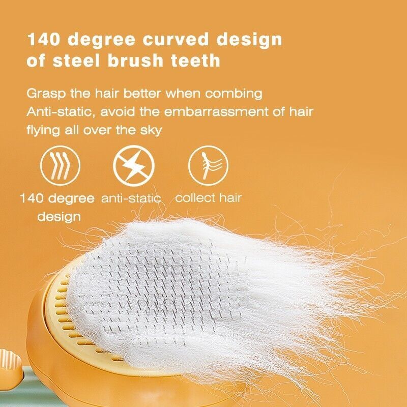 Pet Pumpkin Brush – Self-Cleaning Slicker for Dogs, Cats, and Rabbits