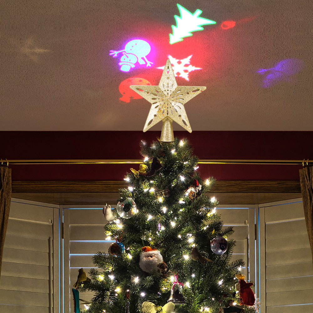 LED Star Tree Topper Projector